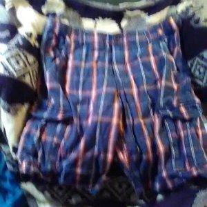 No Boundaries Men's Cargo Shorts 36 blue plaid